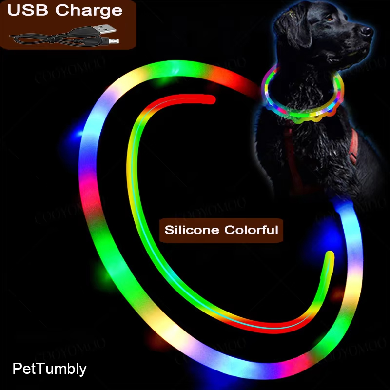 Dog Muzzle Silicone - 3 Modes Dog Luminou Charge Collar